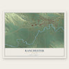 Ranchester, Wyoming map print, the full design