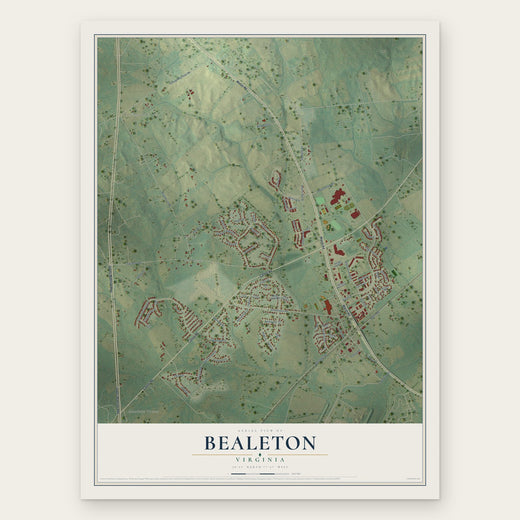 Bealeton, Virginia map print, the full design