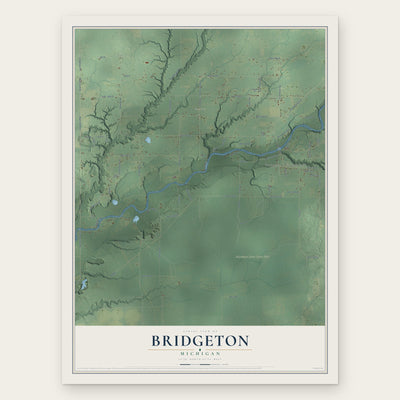 Bridgeton, Michigan map print, the full design
