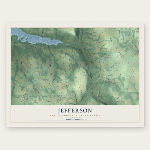 Jefferson, Mercer County, Pennsylvania map print, the full design