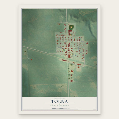 Tolna, North Dakota map print, the full design
