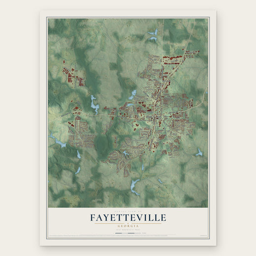 Fayetteville, Georgia map print, the full design