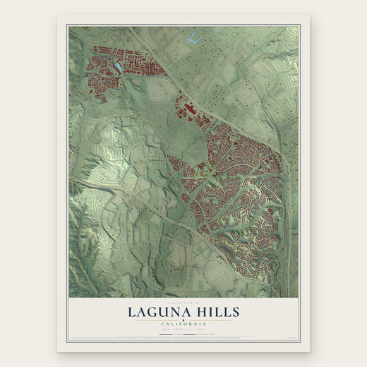 Laguna Hills, California map print, the full design