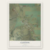Clifton, Idaho map print, the full design