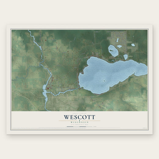 Wescott, Wisconsin map print, the full design
