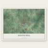 South Hill, Virginia map print, the full design
