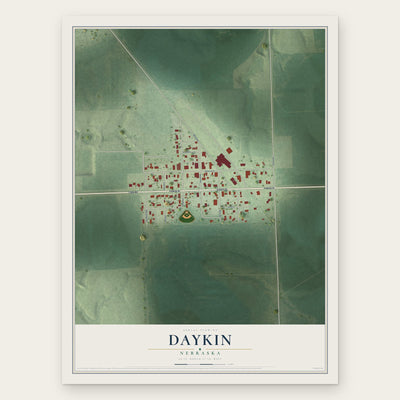 Daykin, Nebraska map print, the full design
