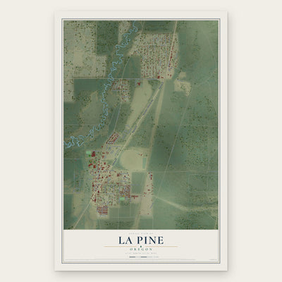 La Pine, Oregon map print, the full design
