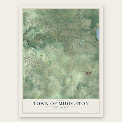 Town of Middleton, Wisconsin map print, the full design