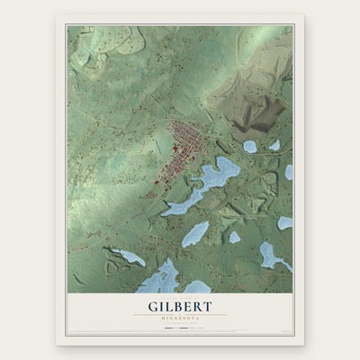 Gilbert, Minnesota map print, the full design