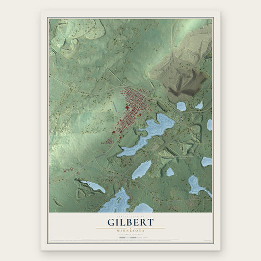 Gilbert, Minnesota map print, the full design