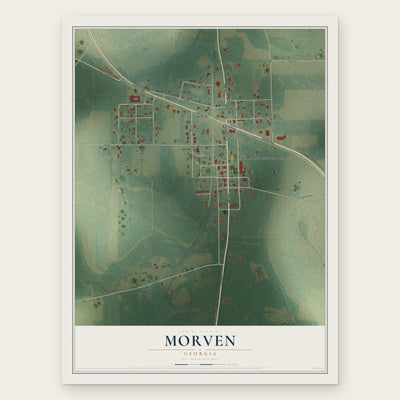 Morven, Georgia map print, the full design
