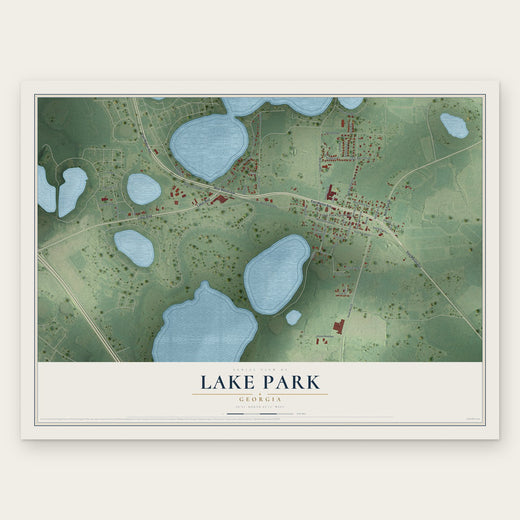 Lake Park, Georgia map print, the full design