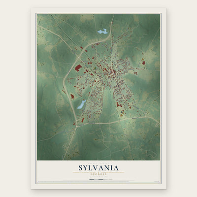 Sylvania, Georgia map print, the full design