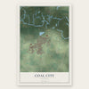 Coal City, Illinois map print, the full design