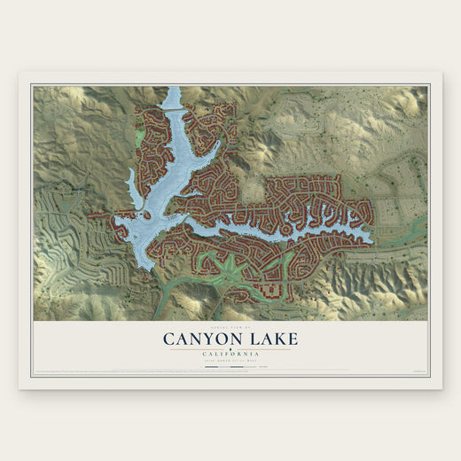 Canyon Lake, California map print, the full design