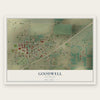 Goodwell, Oklahoma map print, the full design