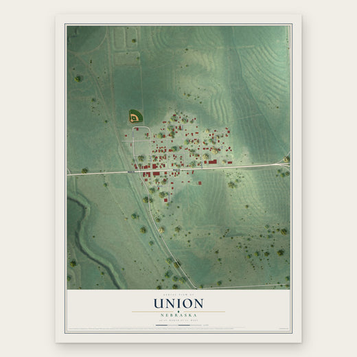 Union, Nebraska map print, the full design