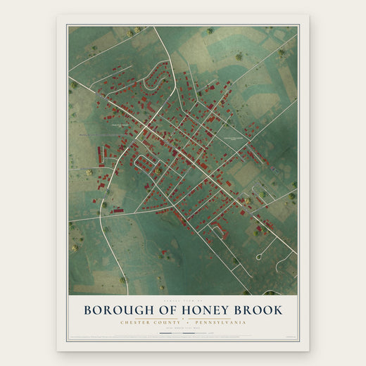 Borough of Honey Brook, Chester County, Pennsylvania map print, the full design