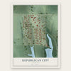 Republican City, Nebraska map print, the full design