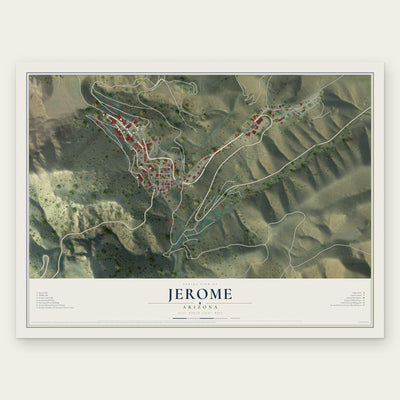 Jerome, Arizona map print, the full design