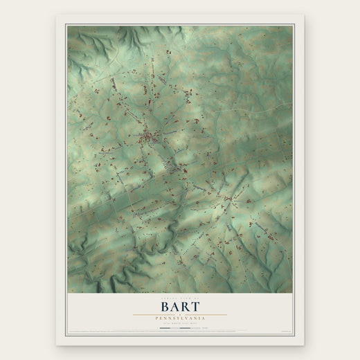 Bart, Pennsylvania map print, the full design