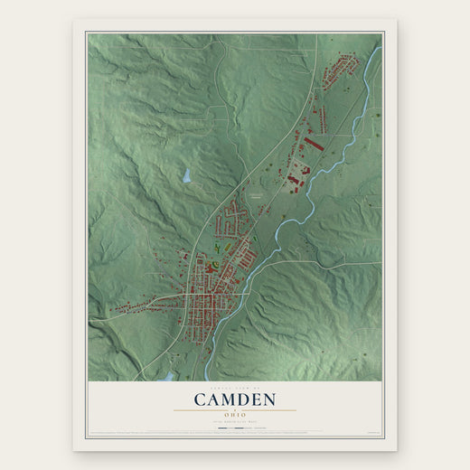 Camden, Ohio map print, the full design