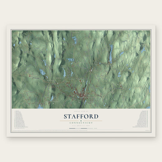 Stafford, Connecticut map print, the full design