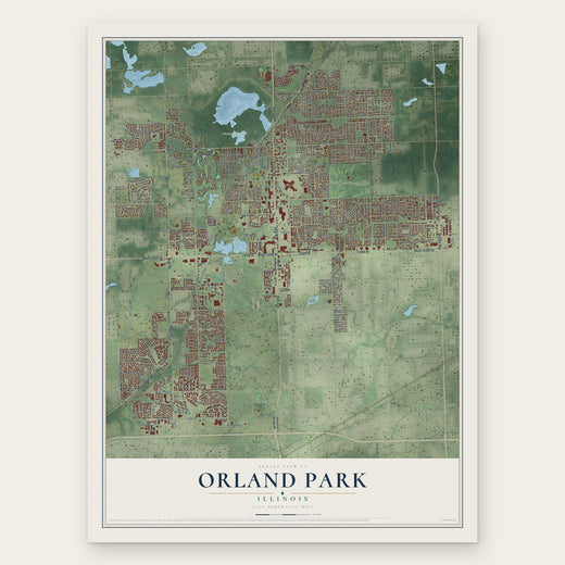 Orland Park, Illinois map print, the full design