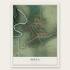 Delta, Missouri map print, the full design