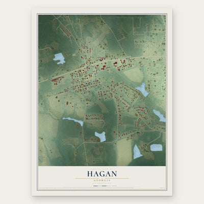 Hagan, Georgia map print, the full design