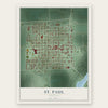 St. Paul, Nebraska map print, the full design