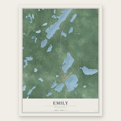 Emily, Minnesota map print, the full design