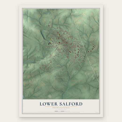 Lower Salford, Pennsylvania map print, the full design