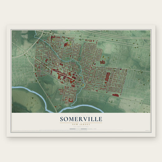 Somerville, New Jersey map print, the full design