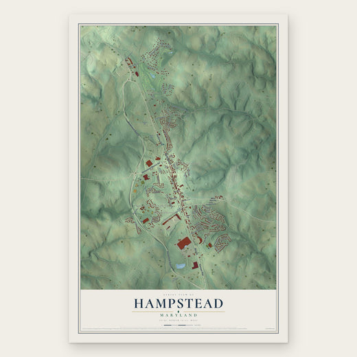 Hampstead, Maryland map print, the full design