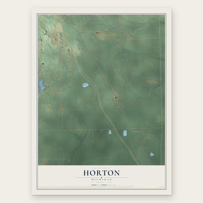 Horton, Michigan map print, the full design