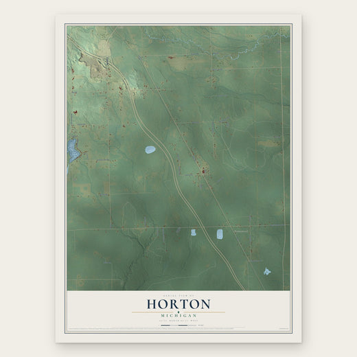 Horton, Michigan map print, the full design