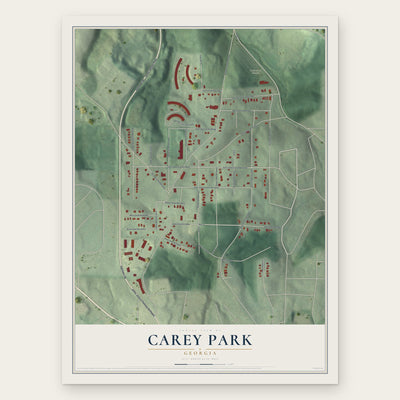Carey Park, Georgia map print, the full design