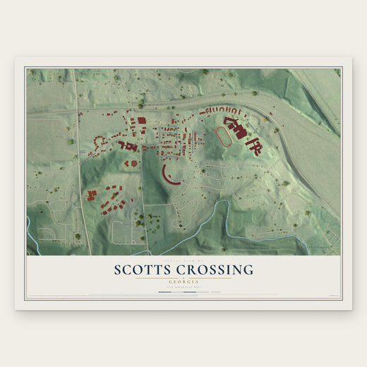 Scotts Crossing, Georgia map print, the full design
