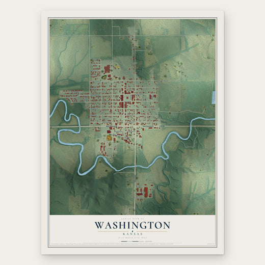 Washington, Kansas map print, the full design