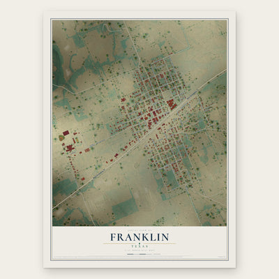 Franklin, Texas map print, the full design