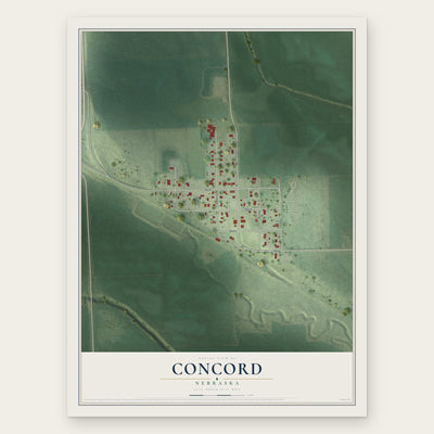 Concord, Nebraska map print, the full design