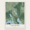 Lake Estates, Georgia map print, the full design