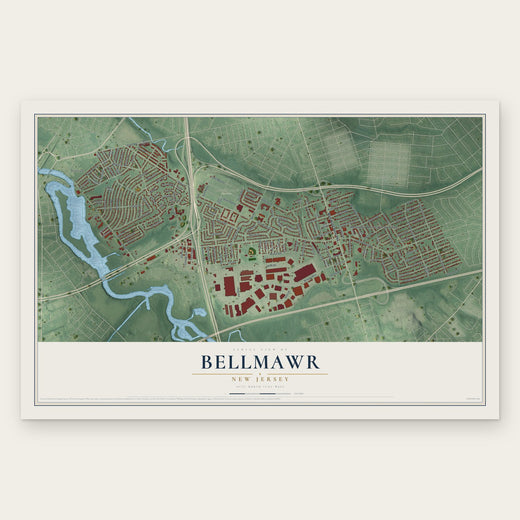 Bellmawr, New Jersey map print, the full design