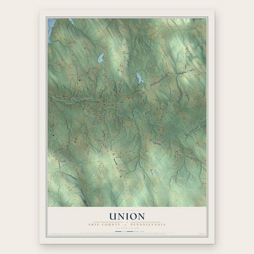 Union, Erie County, Pennsylvania map print, the full design