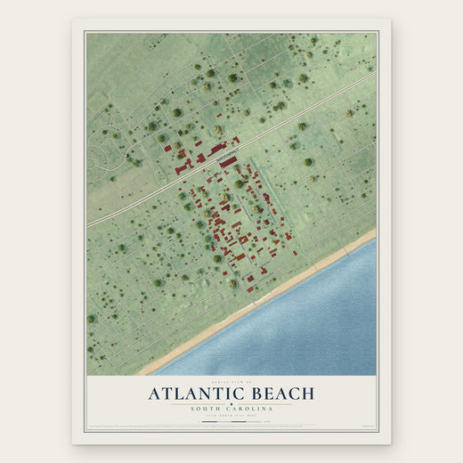 Atlantic Beach, South Carolina map print, the full design