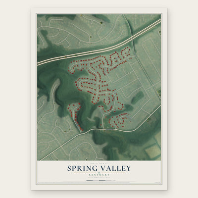 Spring Valley, Kentucky map print, the full design