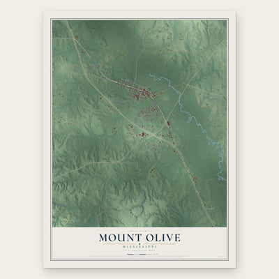 Mount Olive, Mississippi map print, the full design