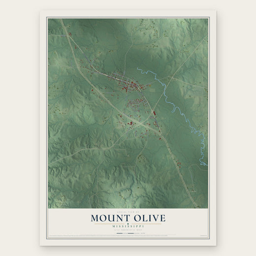 Mount Olive, Mississippi map print, the full design